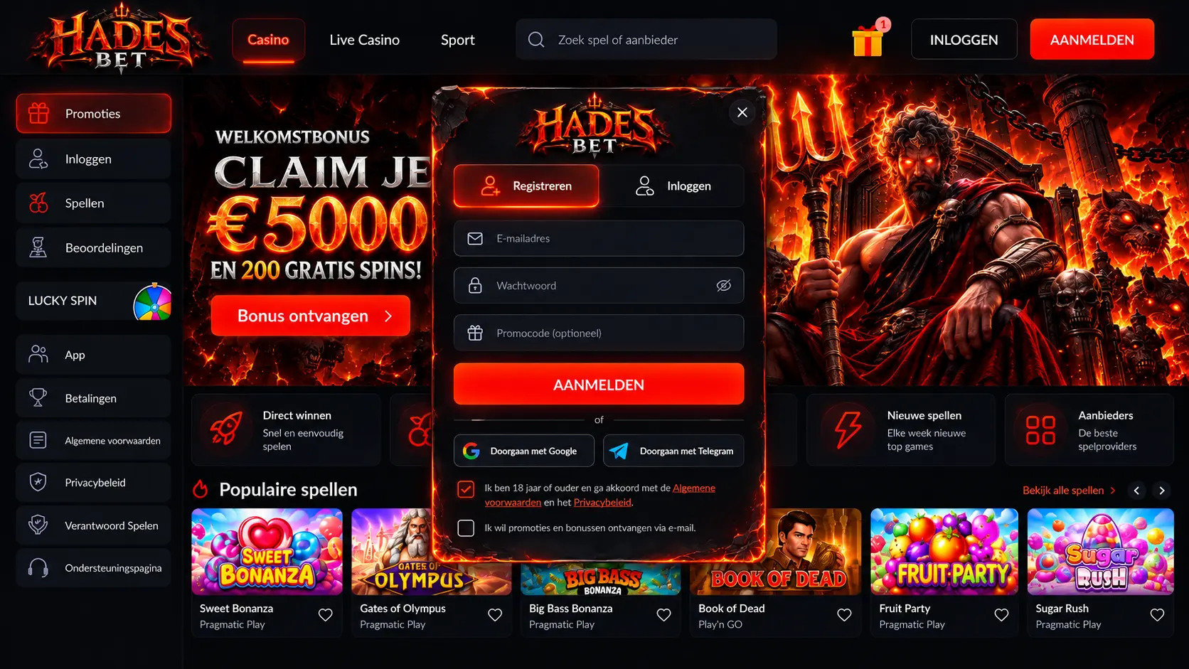 Hadesbet Casino Review Nederland: Slots, Live Games en Bonus image 2