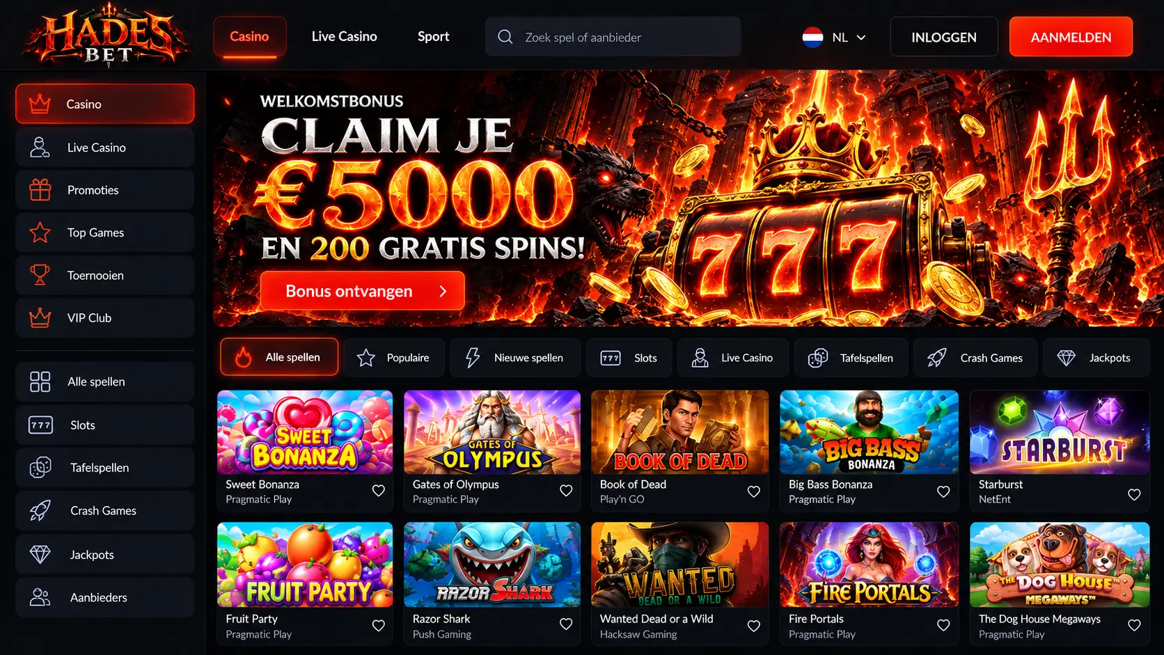Hadesbet Casino Review Nederland: Slots, Live Games en Bonus image 3